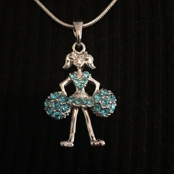 Vintage Silver Tone Cheerleader Necklace - Picture 2 of 5